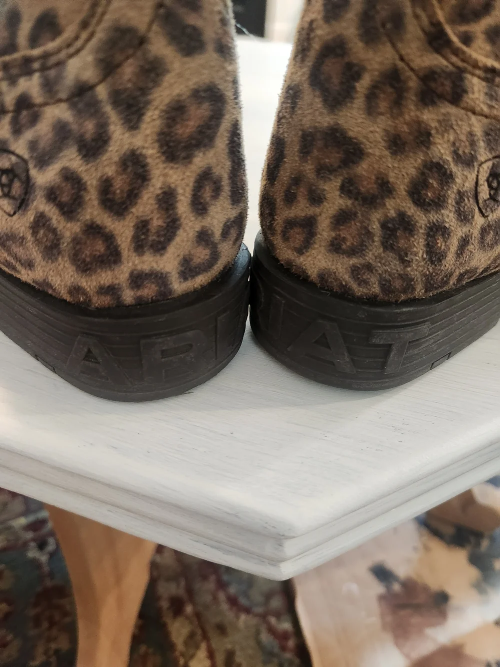 Leopard Print Kid's 2.5 Western Boots with Turquoise Accent